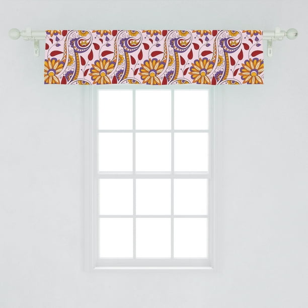 Ambesonne Ethnic Cultural Window Valance Curtain for Kitchen Bedroom in 2 Sizes